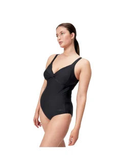 Womens Shaping Cross Knot One Piece Swimsuit