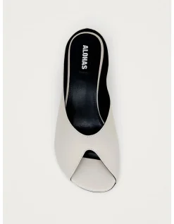 WOMEN's Catherine Light Grey Leather Mules
