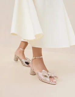WOMEN'S DAHLIA PLEATED KNOT MULE WITH ANKLE STRAP