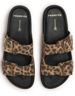 WOMEN'S Deon Leopard Print Suede Stud SANDAL