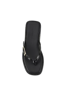WOMEN'S Josie Croc-Embossed Leather Thong Platform SANDAL