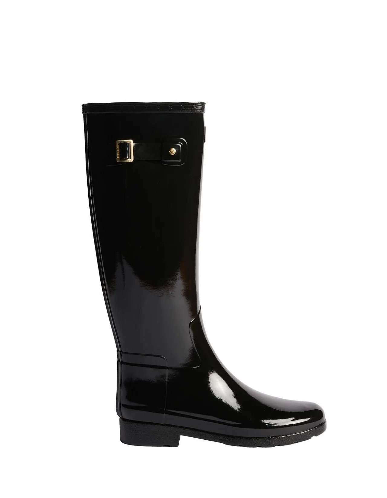 WOMEN'S REFINED GOLD TRIM TALL GLOSS BOOT