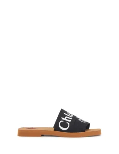 WOODY EMBROIDERED LINEN SANDAL