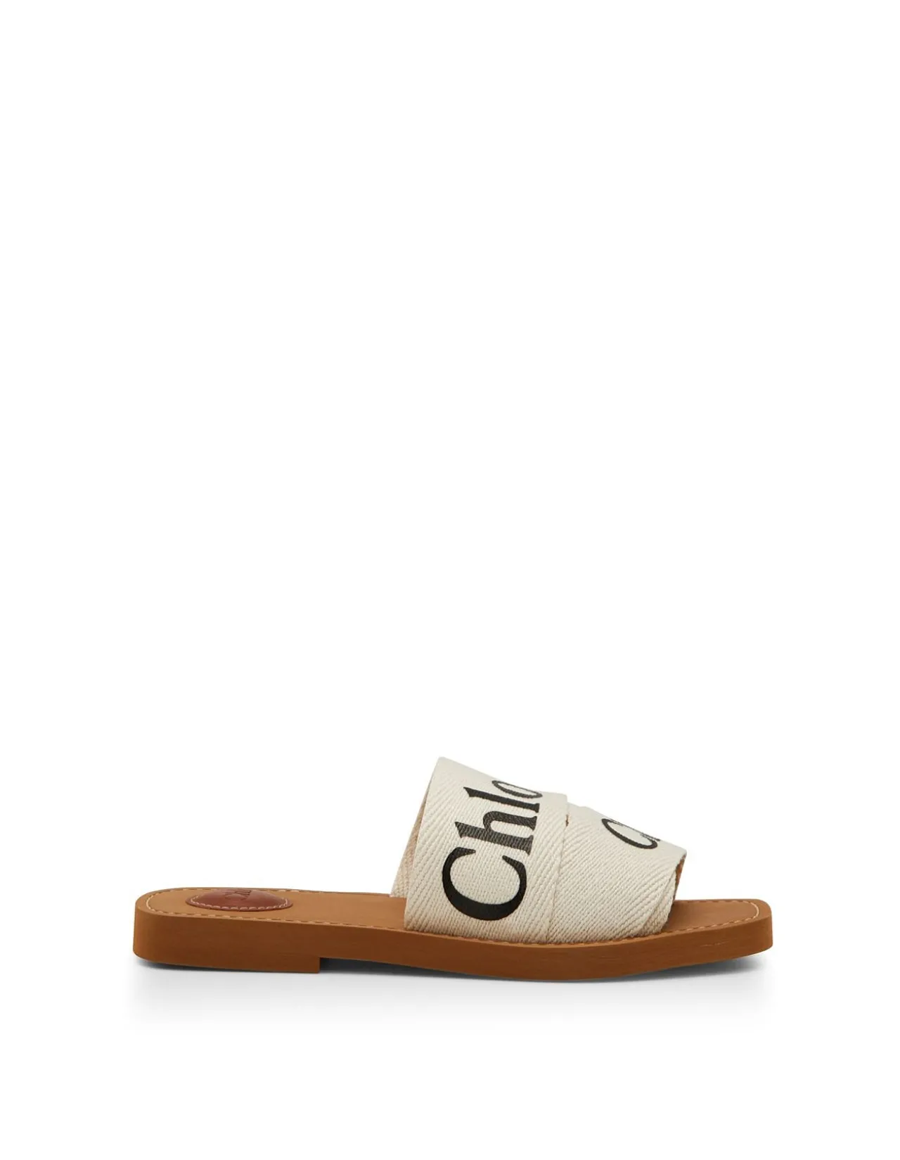 WOODY EMBROIDERED LINEN SLIDE