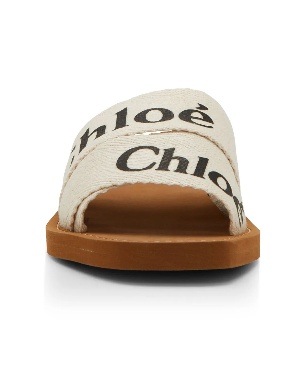 WOODY EMBROIDERED LINEN SLIDE