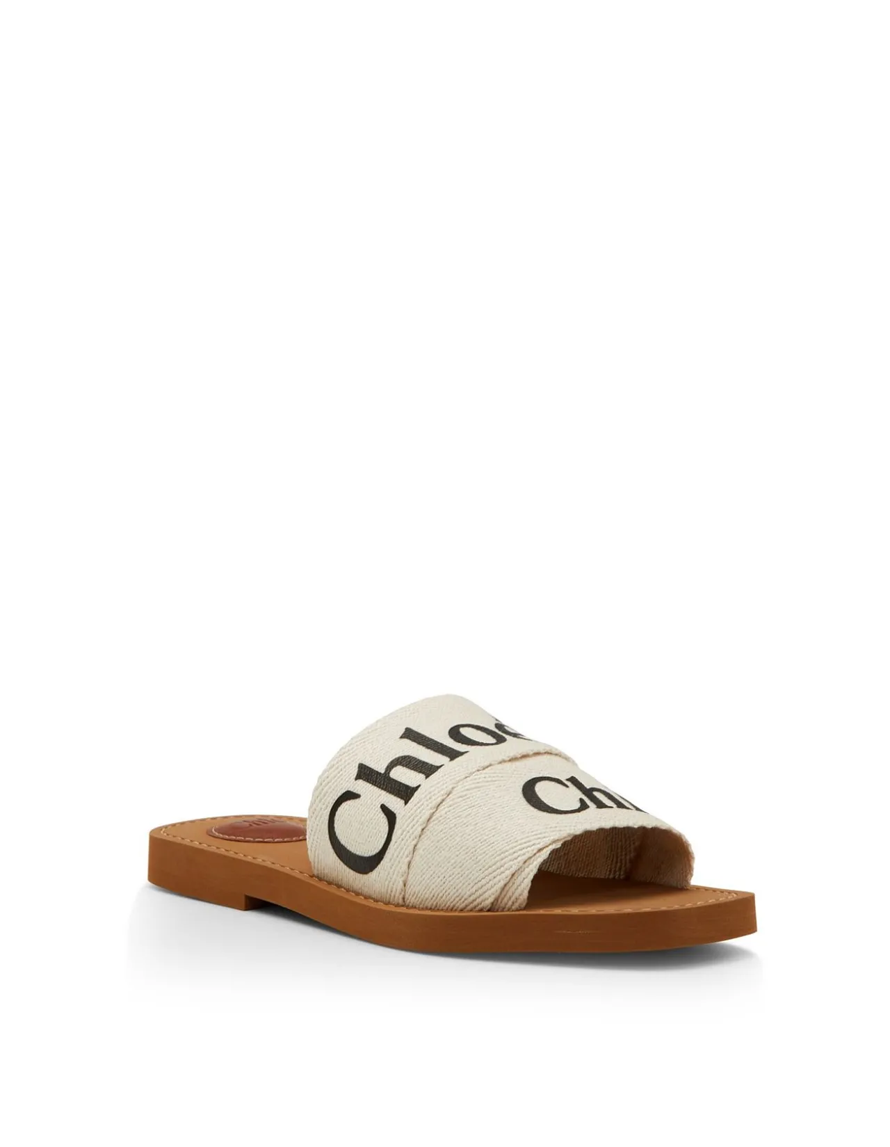 WOODY EMBROIDERED LINEN SLIDE