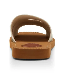 WOODY EMBROIDERED LINEN SLIDE