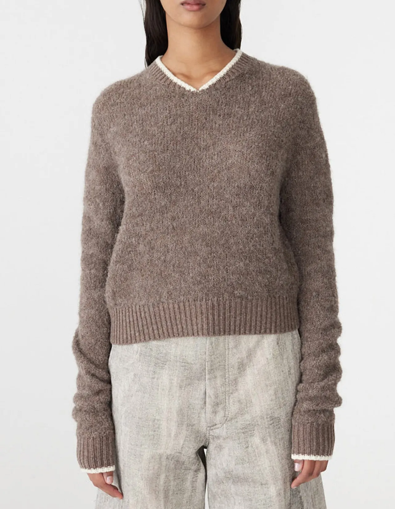 Wool Alpaca Contrast Knit