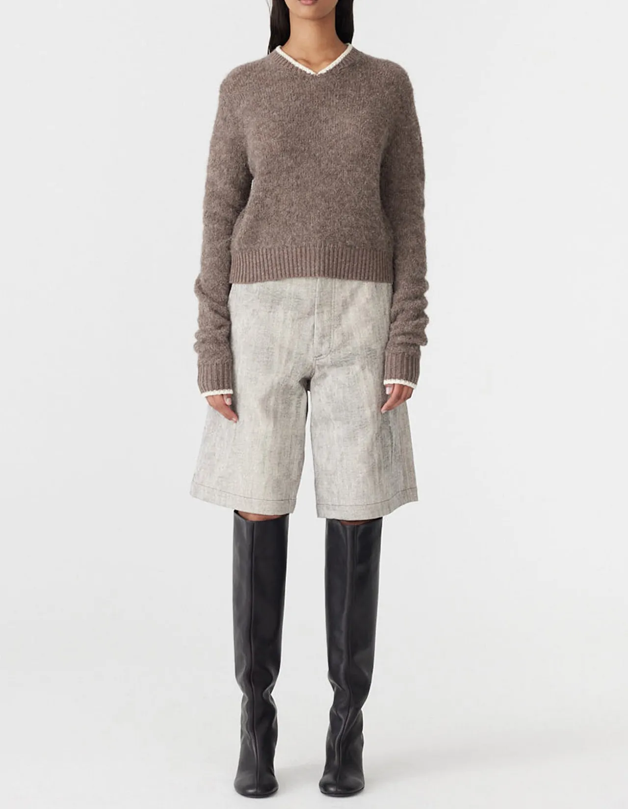 Wool Alpaca Contrast Knit