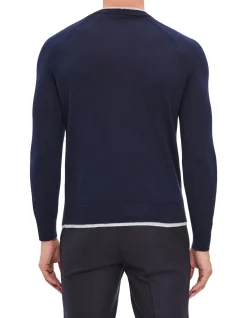 WOOL CREW NECK WITH RAGLAN SLEEVES KNITTED JUMPER
