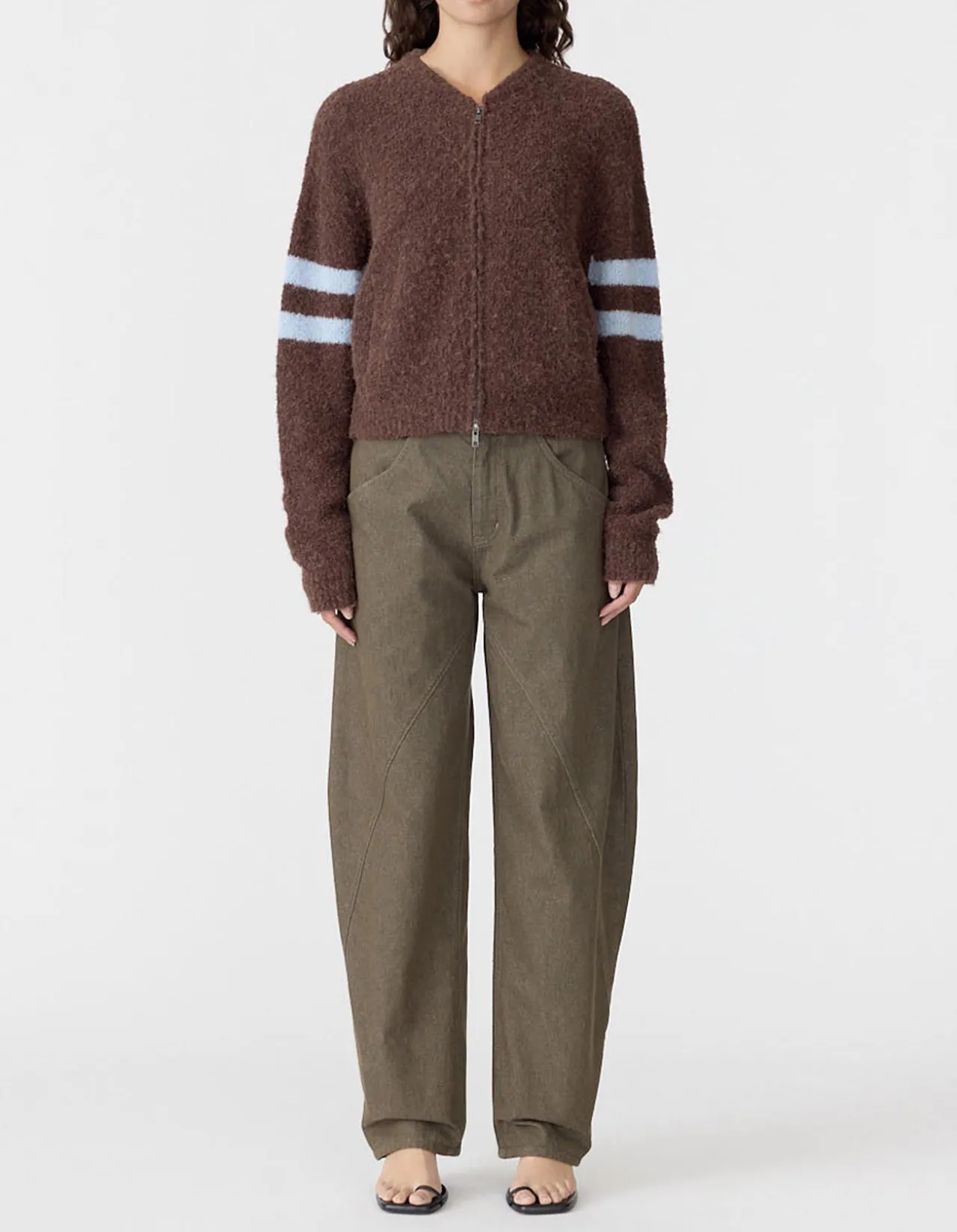 Wool Alpaca Zip Up Knit
