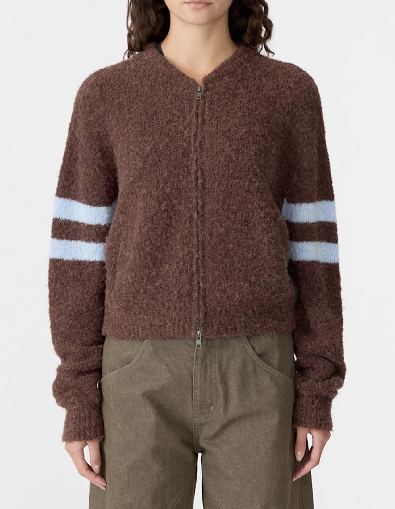 Wool Alpaca Zip Up Knit