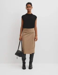 Wool Blend Wrap Skirt