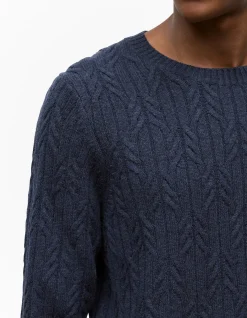 Wool Cable Knit Crew