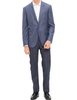 100% WOOL CHECK, 2 BUTTON VICENZA SINGLE BREASTED FULL CANVAS NOTCH LAPEL JACKET