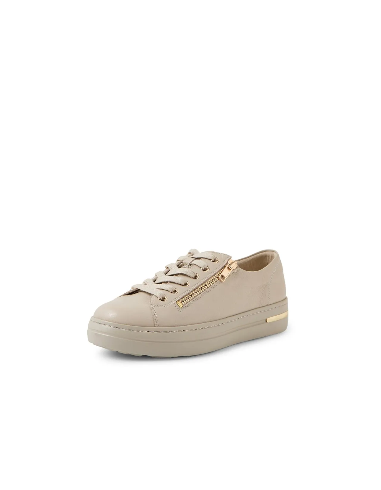Wovi Zip Detail Leather Casual Sneakers