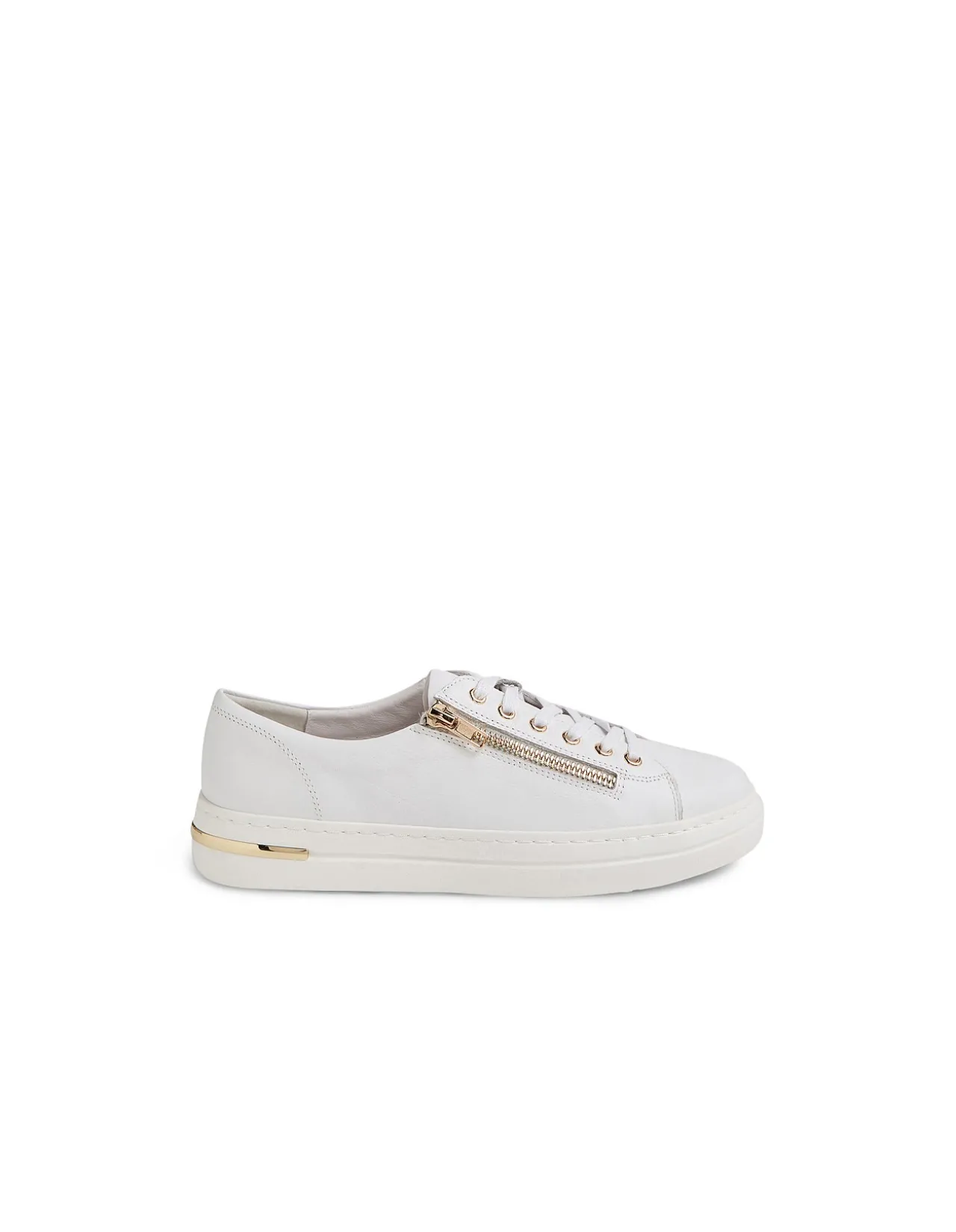 Wovi Zip Detail Leather Sneakers