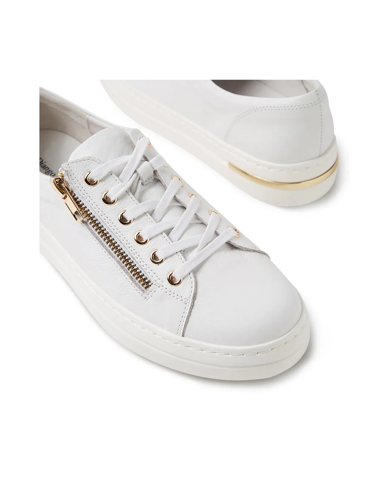 Wovi Zip Detail Leather Sneakers