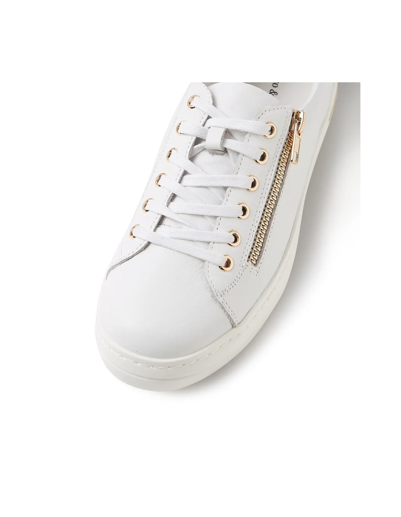 Wovi Zip Detail Leather Sneakers