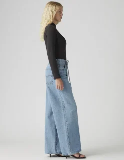 XL Baggy Straight Tie Waist Wide Leg Jeans