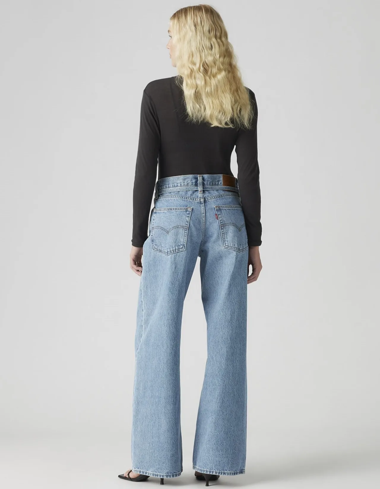 XL Baggy Straight Tie Waist Wide Leg Jeans