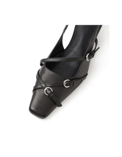 Yashi Strappy Buckle Slingback Heels