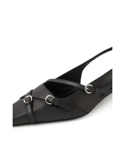 Yashi Strappy Buckle Slingback Heels
