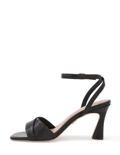 Yolanda Black Leather Flared Heel
