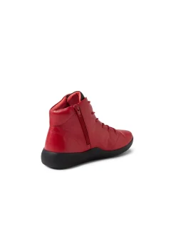 Yorkers XW Dark Red Black Leather Lace Up Boots