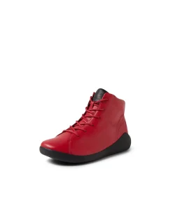 Yorkers XW Dark Red Black Leather Lace Up Boots