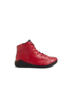 Yorkers XW Dark Red Black Leather Lace Up Boots