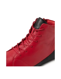 Yorkers XW Dark Red Black Leather Lace Up Boots