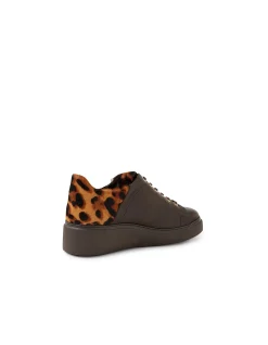 Yossar Leopard Panel Leather Trainers