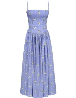 YSABELLA STRETCH COTTON MIDI SUNDRESS