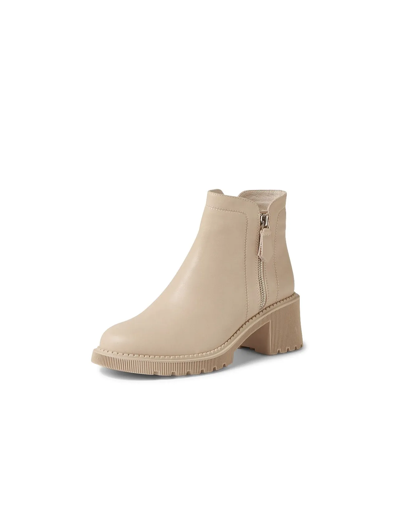 Zanto Block Heel Leather Ankle Boots