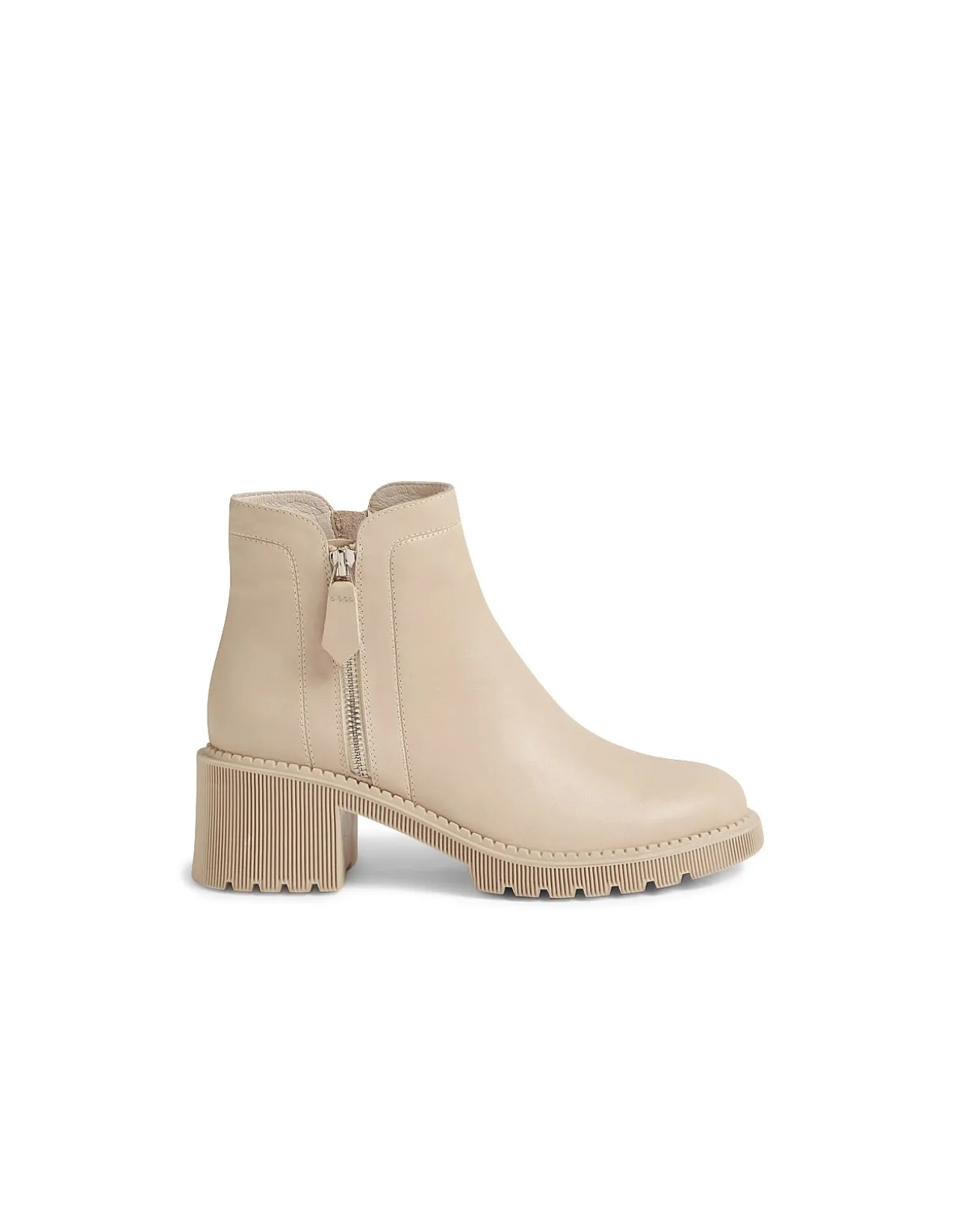 Zanto Block Heel Leather Ankle Boots