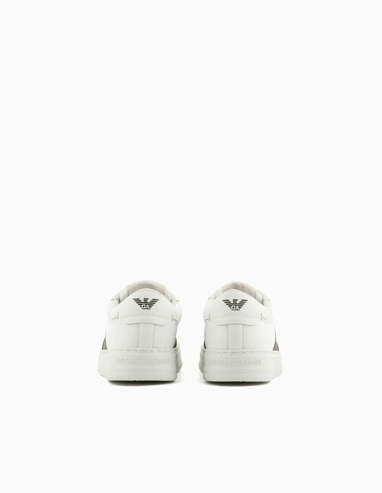 Zar Leather Sneaker with Contrast Panel and Embossed Logo