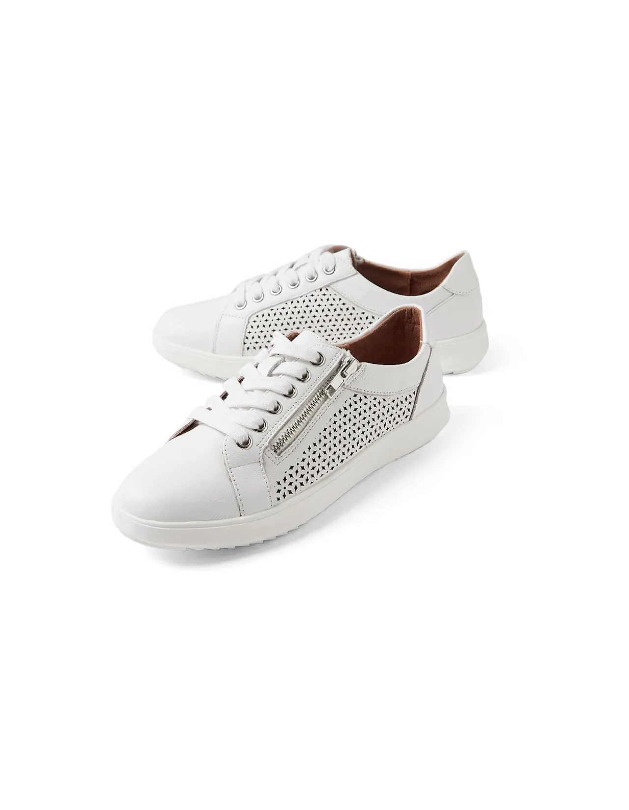 Zatin White Leather Sneakers