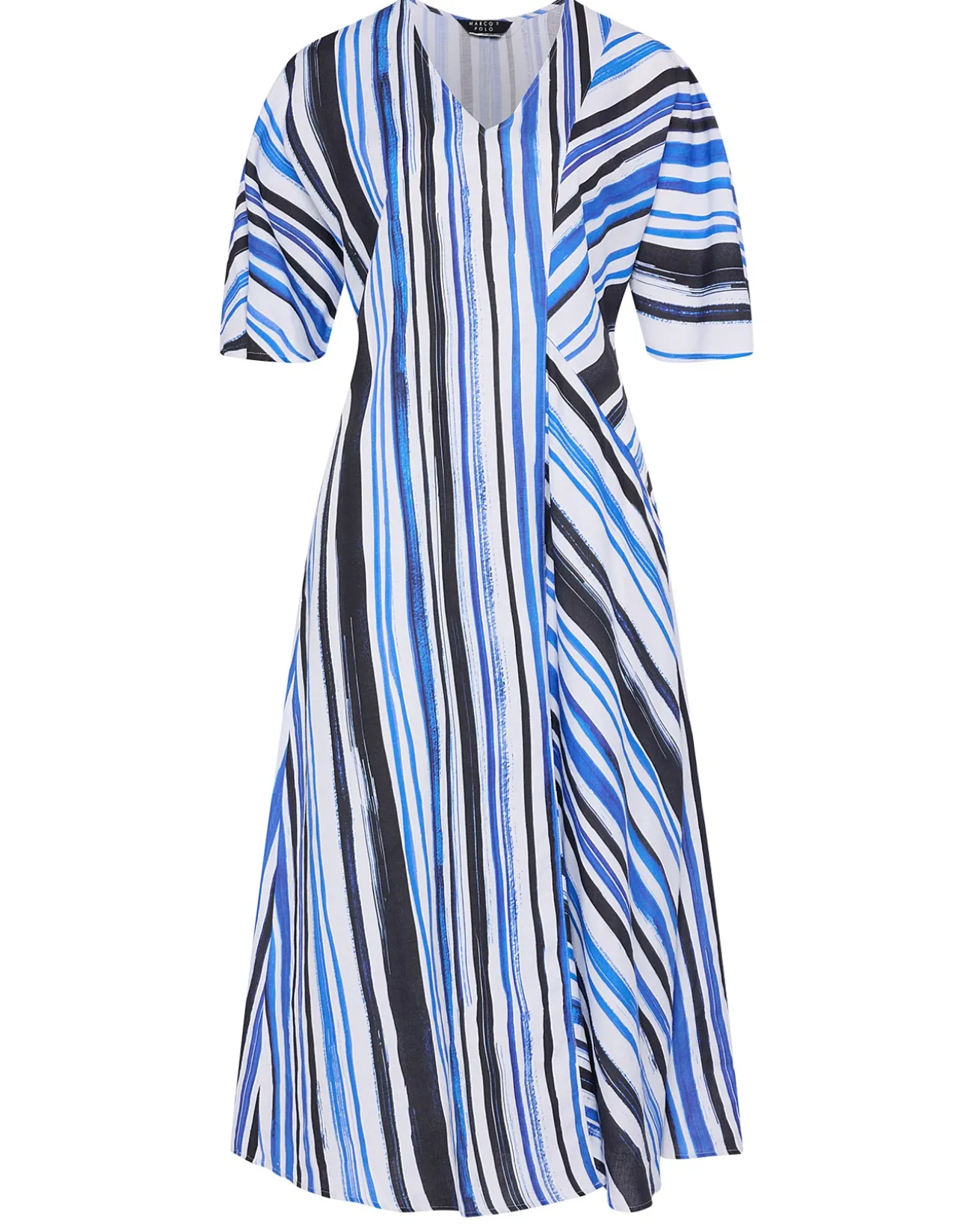 ZESTFUL STRIPED MIDI DRESS