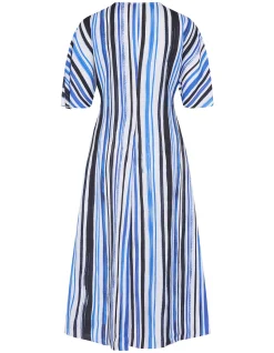 ZESTFUL STRIPED MIDI DRESS