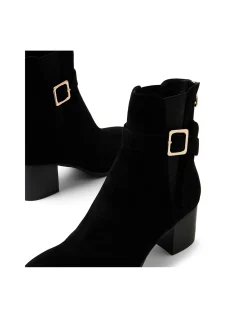Ziffer Buckled Heel Suede Ankle Boots