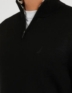 1/4 ZIP AUSTRALIAN MERINO WOOL BLEND SWEATER
