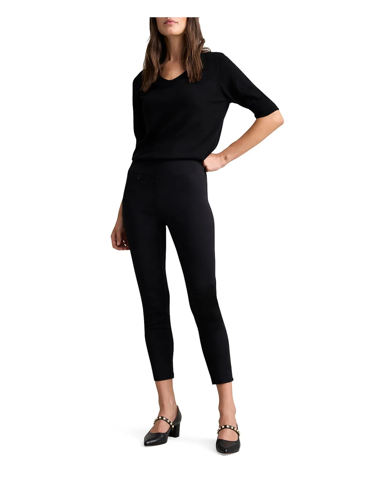 ZIP DETAIL 7/8TH PANT - JET BLACK