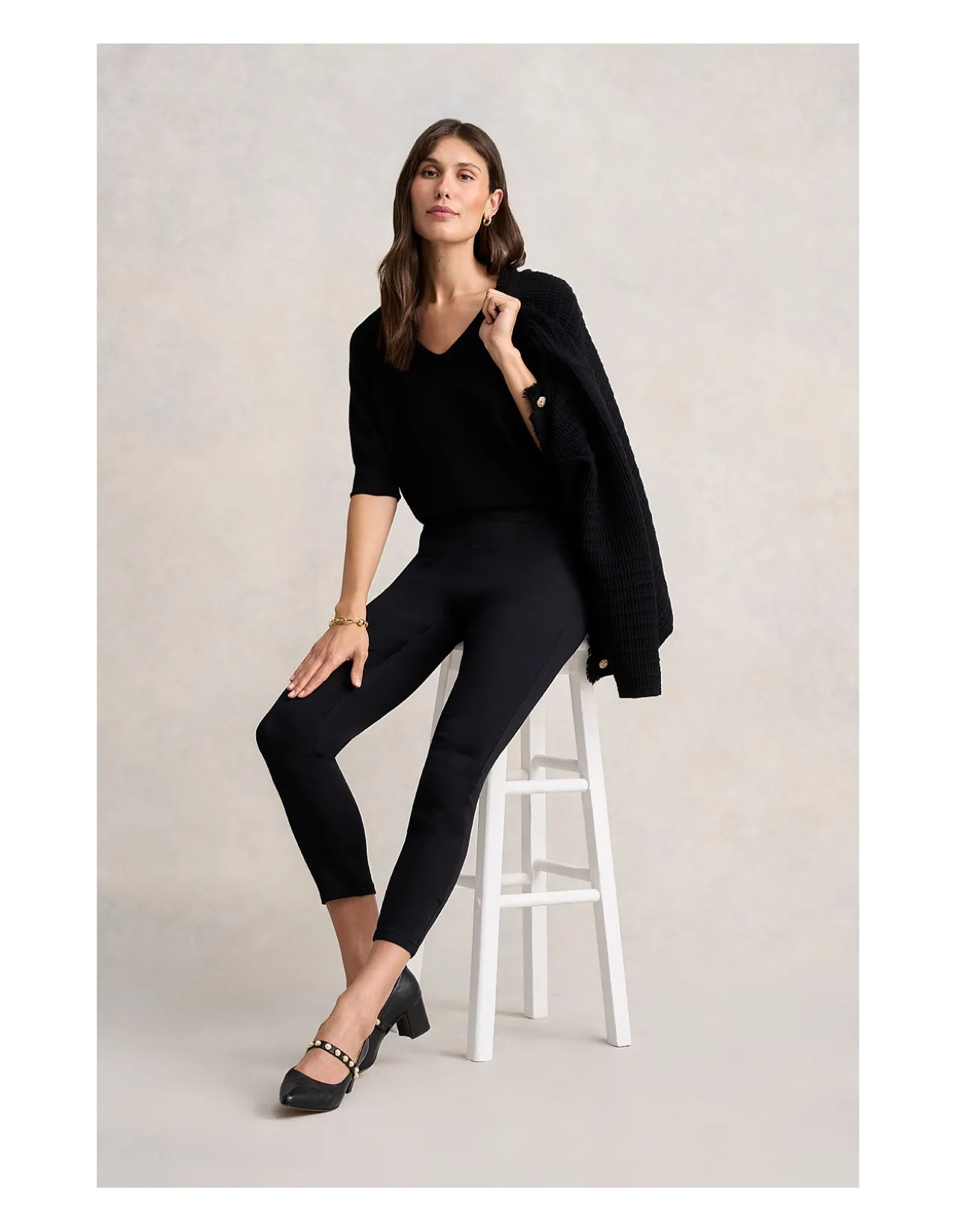 ZIP DETAIL 7/8TH PANT - JET BLACK