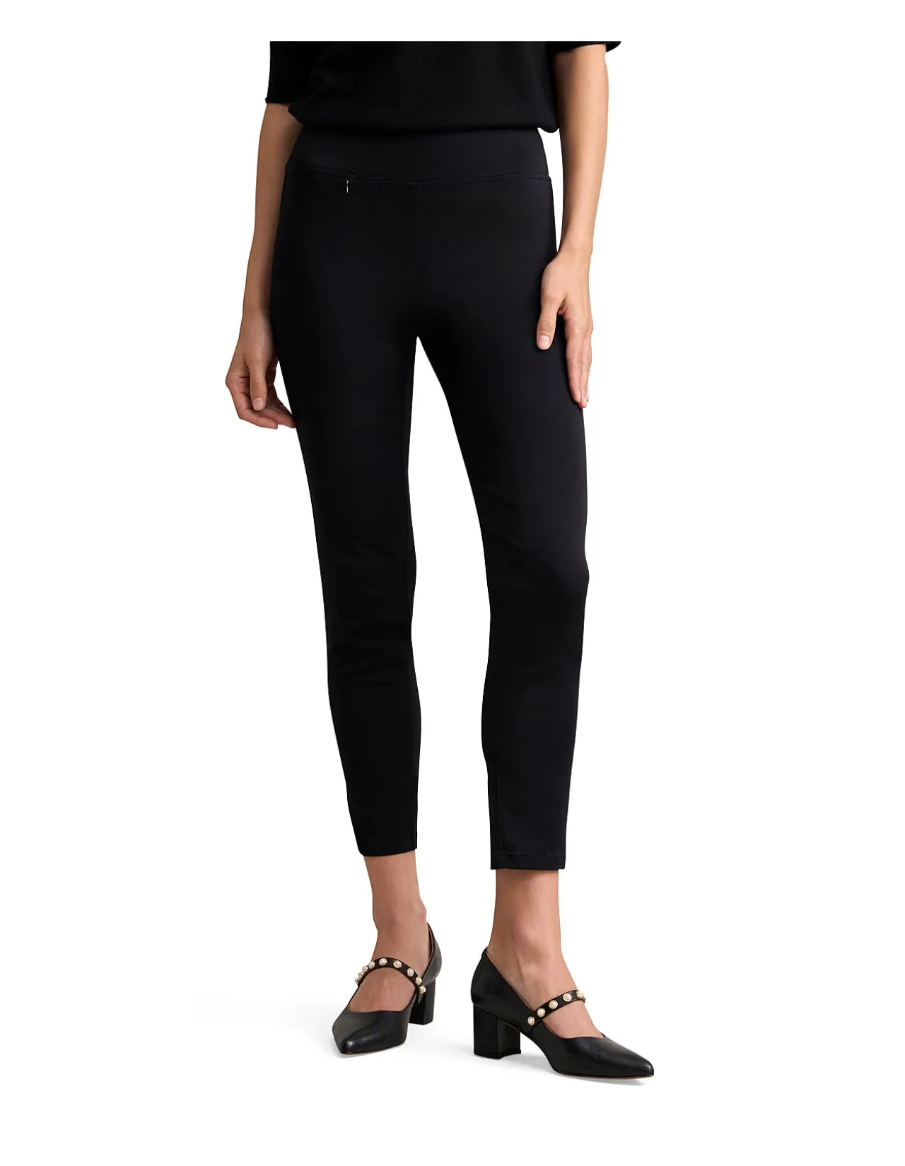 ZIP DETAIL 7/8TH PANT - JET BLACK