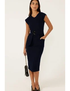 ZIP FRONT FITTED DRESS