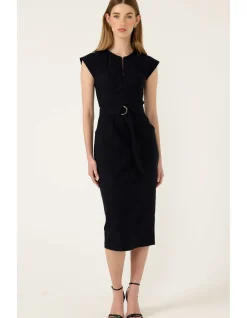 ZIP FRONT FITTED DRESS