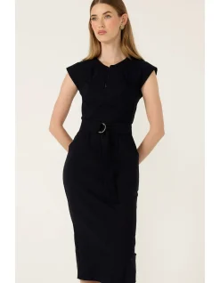 ZIP FRONT FITTED DRESS