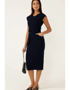 ZIP FRONT FITTED DRESS