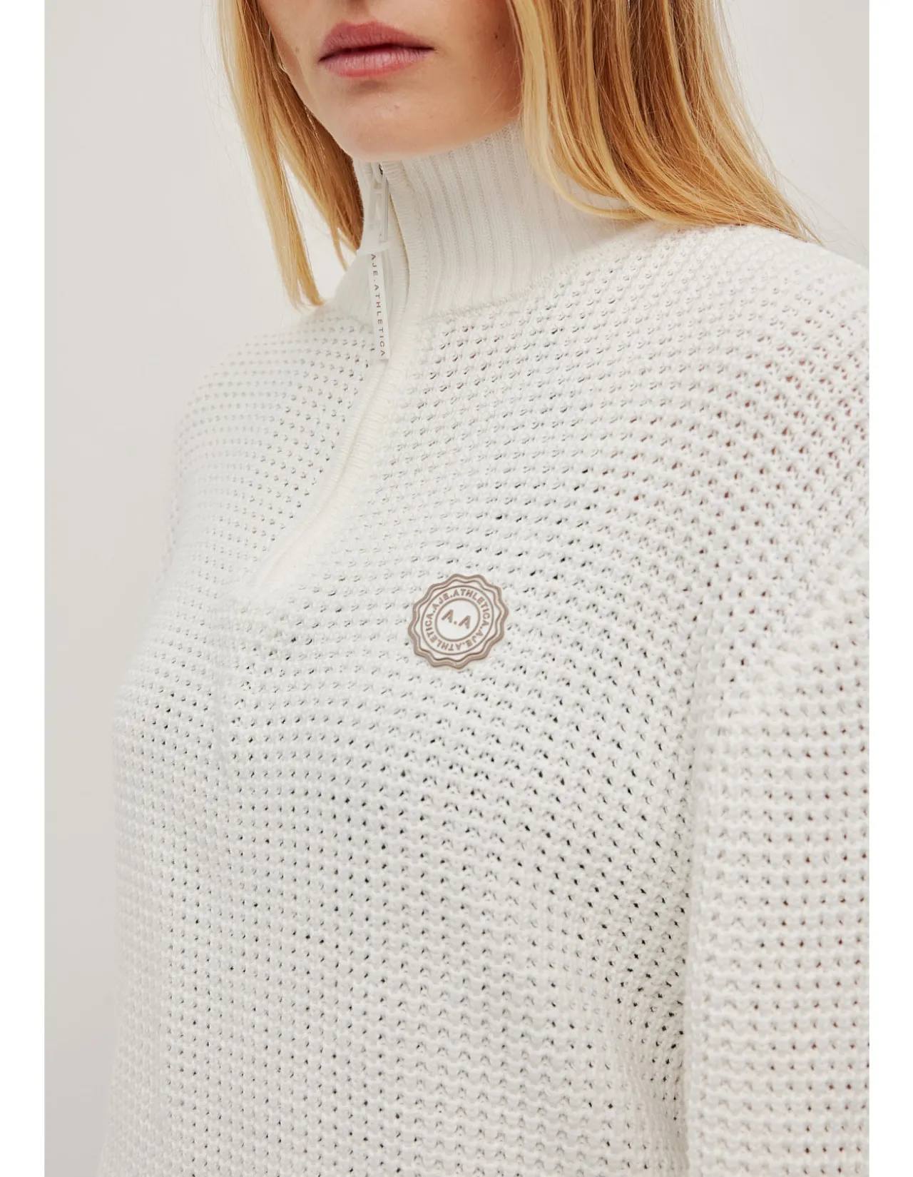 1/4 Zip Waffle Knit Jumper